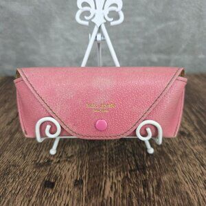 Kate Spade New York Eyeglasses Frames Only Made in Italy Small Pink Leather Case